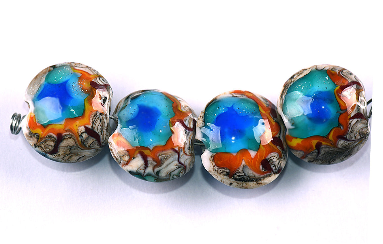 Yellowstone Midway Geyser Basin  grace lampwork beads artisan handmade glass beads SRA