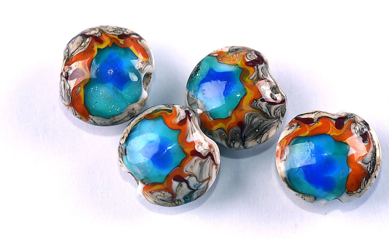 Yellowstone Midway Geyser Basin  grace lampwork beads artisan handmade glass beads SRA