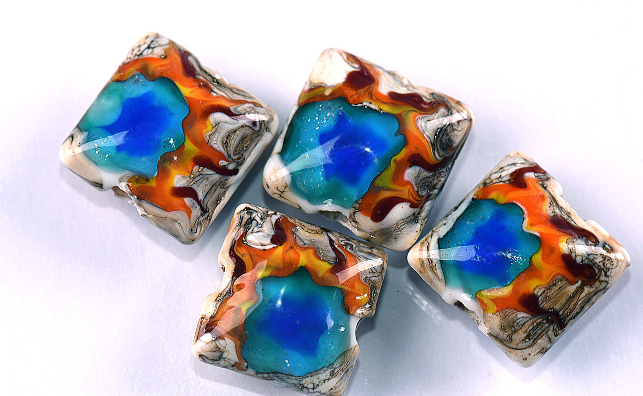 Yellowstone Midway Geyser Basin grace lampwork beads artisan handmade glass beads SRA