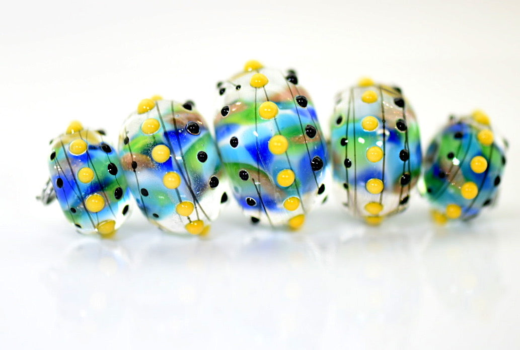 grace lampwork beads artisan handmade glass beads SRA