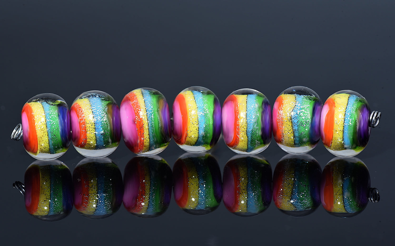 11009701 - Seven Rainbow Balloons II Rondelle Beads