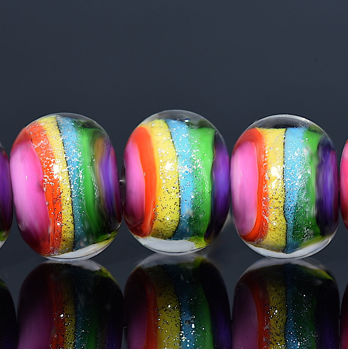 11009701 - Seven Rainbow Balloons II Rondelle Beads