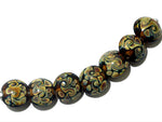 11102602 - Seven Brown w/Twisted Beige Dot Lentil Beads