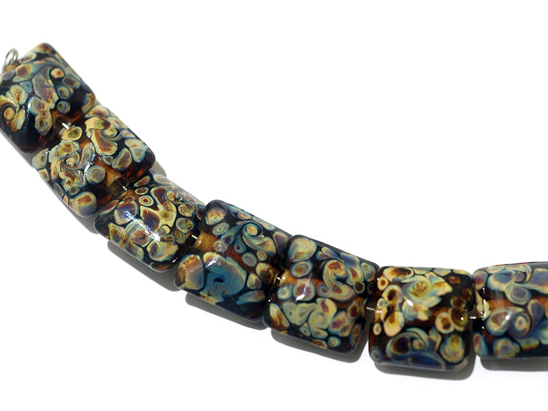 11102604 - Seven Brown w/Twisted Beige Dot Pillow Beads