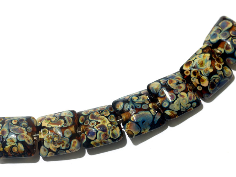 11102604 - Seven Brown w/Twisted Beige Dot Pillow Beads