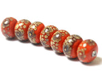 11102701 - Seven Coral w/Beige Rondelle Beads