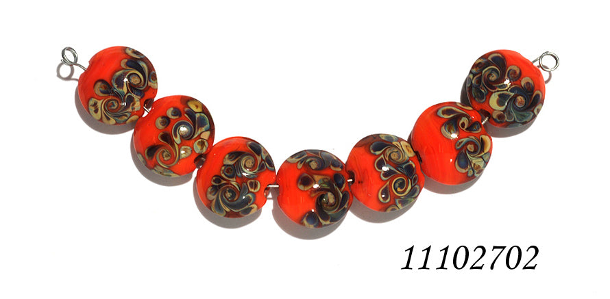 11102702 - Seven Coral w/Beige Lentil Beads