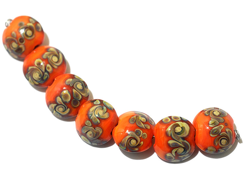 11102702 - Seven Coral w/Beige Lentil Beads