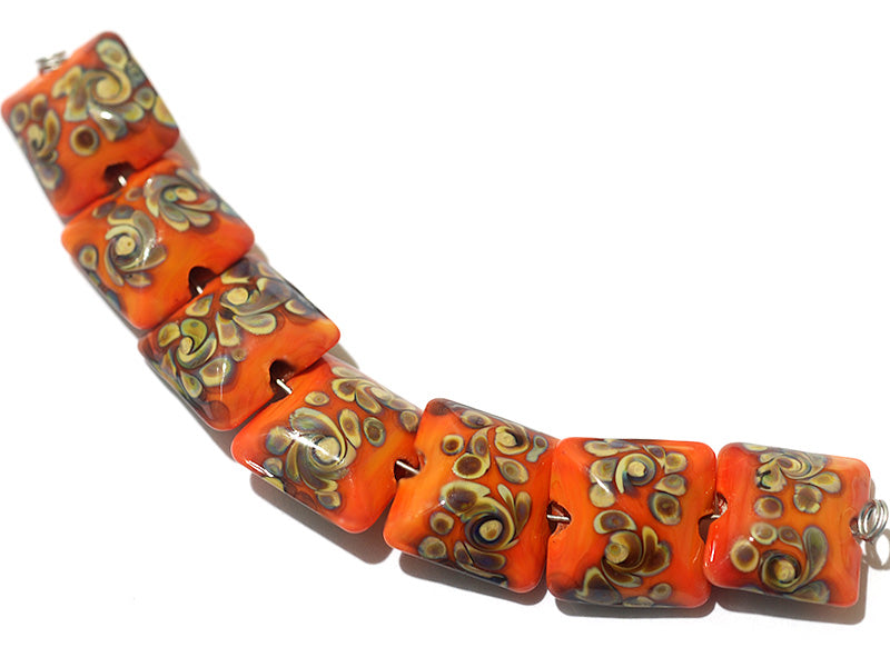 11102704 - Seven Coral w/Beige Pillow Beads