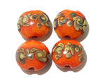 11102712 - Four Coral w/Beige Lentil Beads