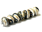11105001 - Seven Black/Ivory & Beige Rondelle Beads