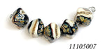 11105007 - Five Black/Ivory & Beige Crystal Beads