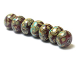 11105701 - Seven Turquoise & Amethyst w/Beige Rondelle Beads