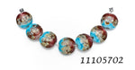 11105702 - Seven Turquoise & Amethyst w/Beige Lentil Beads