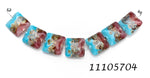 11105704 - Seven Turquoise & Amethyst w/Beige Pillow Beads