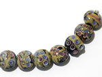 11106002 - Seven Purple w/Beige Lentil Beads