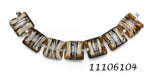11106104 - Seven Transparent Brown w/Beige Strips Pillow Beads
