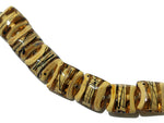 11106104 - Seven Transparent Brown w/Beige Strips Pillow Beads
