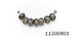 11200801 - Seven Black w/Twisted Beige Rondelle Beads