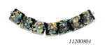 11200804 - Seven Black w/Twisted Beige Dots Pillow Beads
