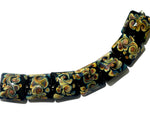 11200804 - Seven Black w/Twisted Beige Dots Pillow Beads