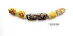 11201503 - Six Dark Yellow w/Silver Stringers Mini Kalera Beads