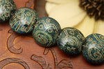11203602 - Seven Green w/Stringer Lentil Beads