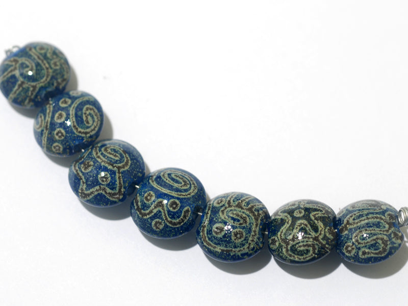 11203602 - Seven Green w/Stringer Lentil Beads