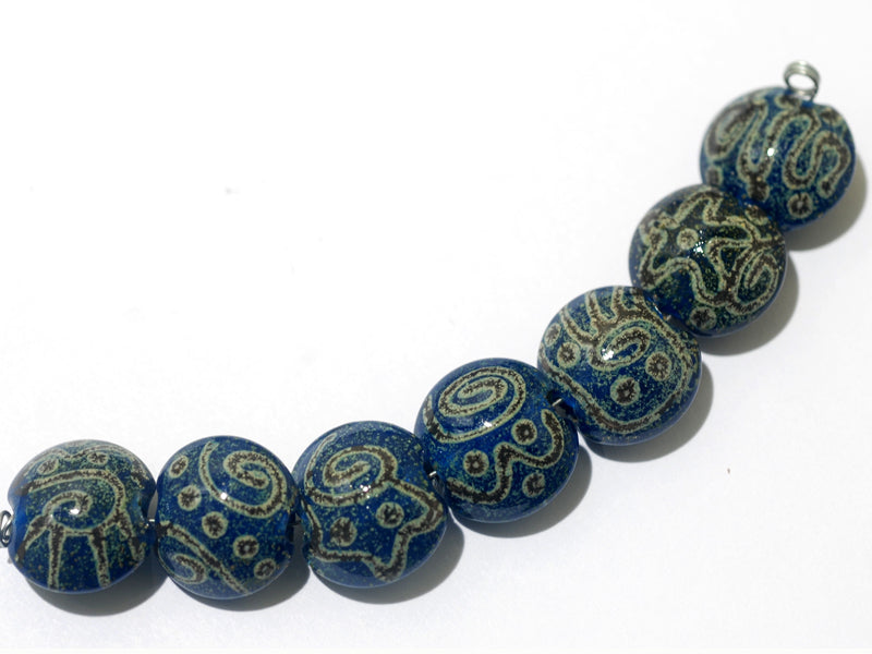 11203602 - Seven Green w/Stringer Lentil Beads