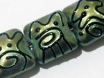 11203804 - Seven Green Pearl Surface w/Black Pillow Beads