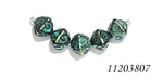 11203807 - Five Green Pearl Surface w/Black Crystal Beads