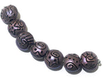 11204502 - Seven Light Purple Pearl Surface Lentil Beads