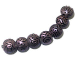 11204502 - Seven Light Purple Pearl Surface Lentil Beads