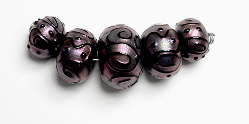 11204511 - Five Grad Light Purple Pearl Surface Rondelle Beads