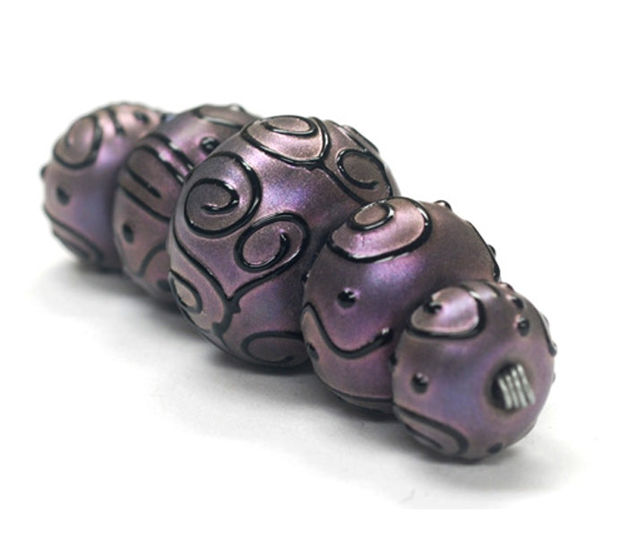 11204511 - Five Grad Light Purple Pearl Surface Rondelle Beads