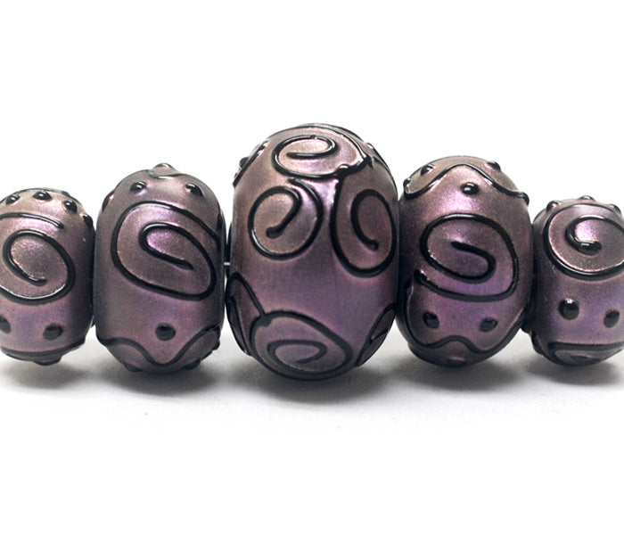 11204511 - Five Grad Light Purple Pearl Surface Rondelle Beads