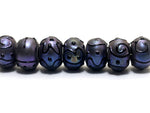 11204701 - Seven Purple Pearl Surface Rondelle Beads