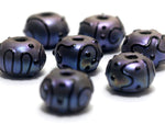 11204701 - Seven Purple Pearl Surface Rondelle Beads