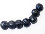 11204702 - Seven Purple Pearl Surface Lentil Beads