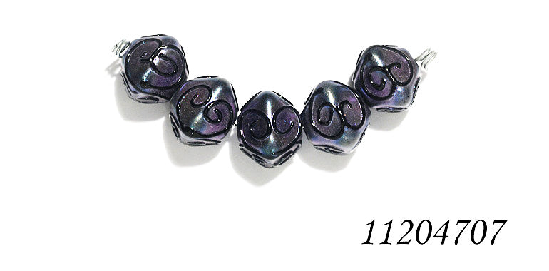 11204707 - Five Purple Pearl Surface Crystal Beads