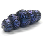 11204711 - Five Graduated Purple Pearl Surface Rondelle Beads