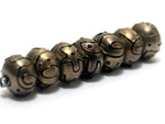 11204801 - Seven Golden Pearl Surface w/Black Rondelle Beads