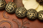 11204802 - Seven Golden Pearl Surface w/Black Lentil Beads
