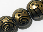 11204802 - Seven Golden Pearl Surface w/Black Lentil Beads