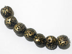 11204802 - Seven Golden Pearl Surface w/Black Lentil Beads