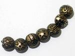 11204802 - Seven Golden Pearl Surface w/Black Lentil Beads