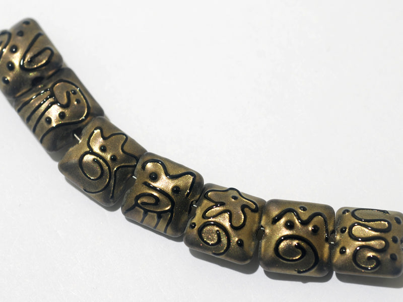 11204804 - Seven Golden Pearl Surface w/Black Pillow Beads