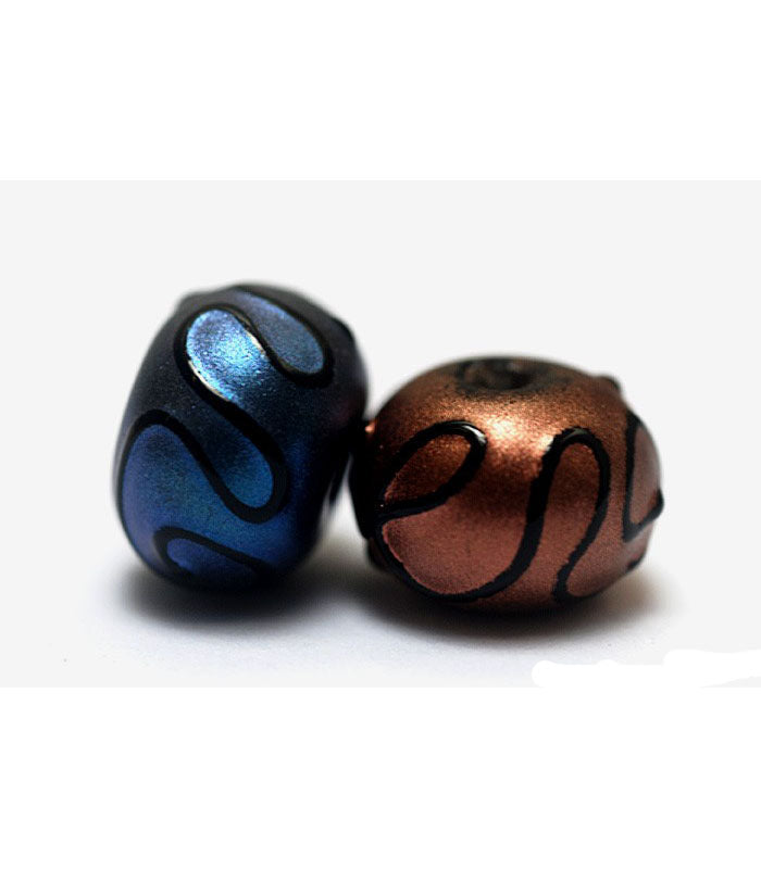 11204901 - Seven Different Color Pearl Surface Rondelle Beads