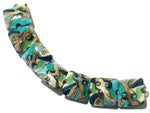 11605604 - Seven Turquoise Silver Ivory Pillow Beads