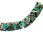 11605604 - Seven Turquoise Silver Ivory Pillow Beads